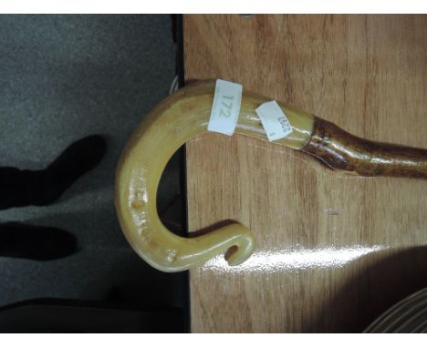 A horn handled walking stick