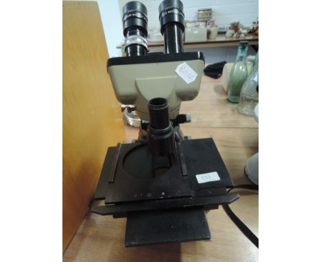 A microscope by Vickers Instruments with Leitz Wetzlar, Germany lenses 