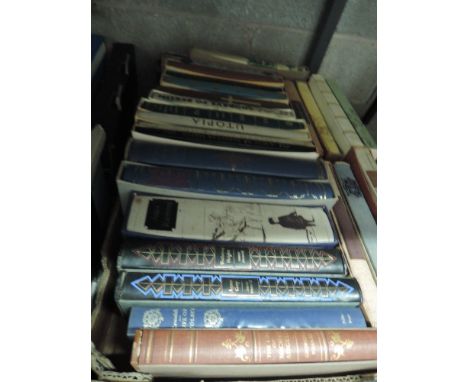 Two boxes of vintage novels in boxed covers including travels in West Africa, Anna Karenina and Brief Lives etc