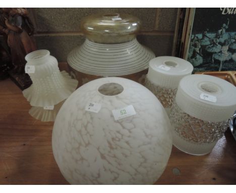 A selection of glass light and lamp shades