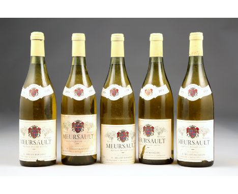 Five 75cl bottles of 1979 Vine De Bourgogne Meursault, Appellation Meursault Controlle, R. Millot-Rougeot Proprietaire a Meur