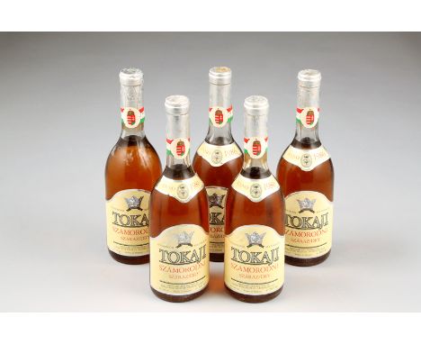 Five bottles 1986 Vintage Tokaji Szamorodni Szaraz/Dry product of Hungary 500ml each (5 bottles) 