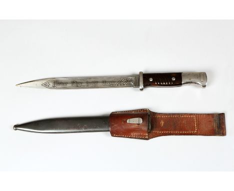 German World War II bayonet, blade etched Das Reich SS Panzer Division, the other side Meine Ehre Heisst Treue No. 5936 Carl 