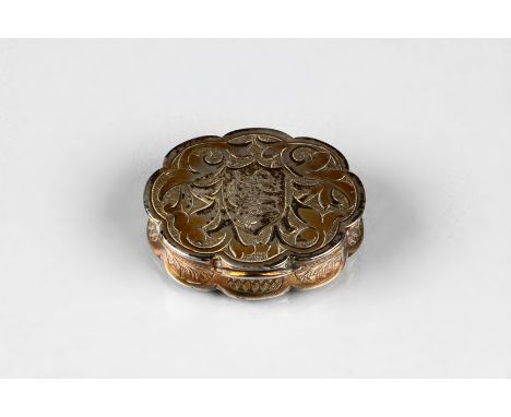 Victorian silver snuff box, decorated with scrolling leaves, Assay marked Birmingham 1877. 37mm long 30mm wide 10mm high 