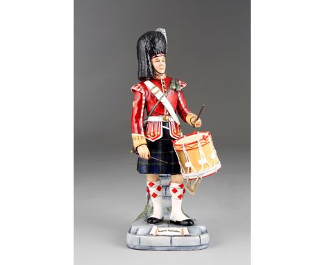 Michael Sutty porcelain figure, Seaforth Highlanders Drummer, model No. 13 33cm high 
