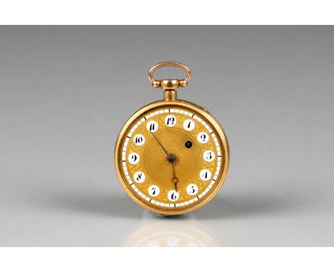 Ladies continental chiming pocket Watch by Romilly Paris gilt dial with enamel hours and chapter ring.