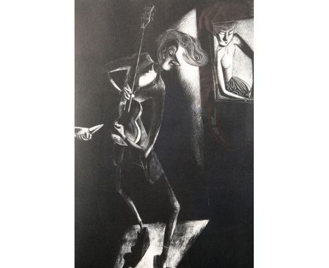 John Byrne RSA (Scottish born 1940) ARR Framed and mounted print 'A Stab in the Back' 50cm x 33cm 