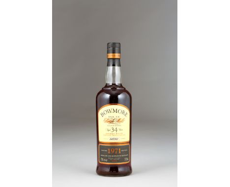Bowmore 34 years old 1971 Single Malt Scotch Whisky Sherry wood Vintage distillation boxed, 700ml 51% volume, No. 448/960. An
