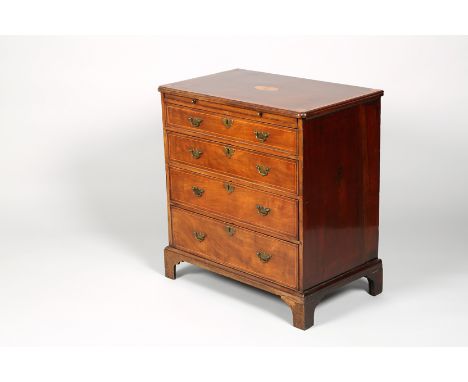 Georgian mahogany chest, by Wylie & Lochhead Ltd, crossbanded top with line inlay over a brush slide above four graduated dra