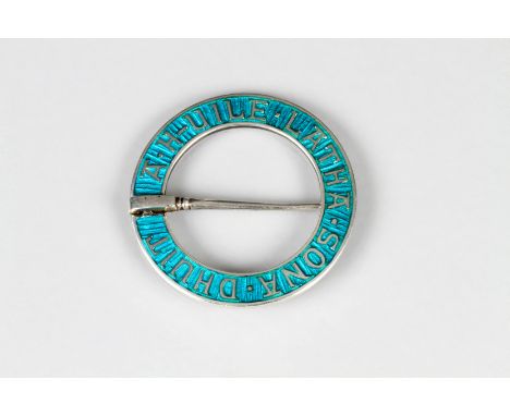 Iona silver and enamel Marriage brooch by Alexander Richie, Assay marked Birmingham, 1939, circular ring form with Gaelic A.H