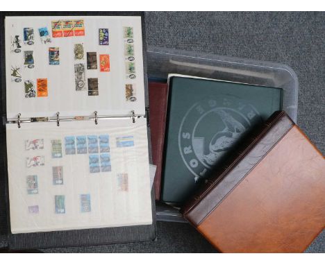 Stamp Collection, in a clear container, incl. vintage album of stamps with 1899 cover from Greece with unusual franking of 30