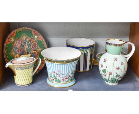 Various Varsace for Rosenthal Porcelain, including a Giardino jug, Russian Dream teapot and tureen, Wild Flora champagne buck