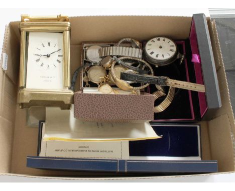 A Silver Pair Cased Pocket Watch, Roman enamel dial, together with a collection of various pocket and wristwatches and a Garr