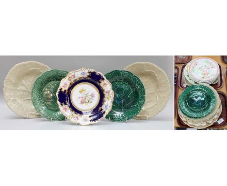 A 19th Century Sunderland Lustre Water Jug, 25cm high, together with various plates, including Copeland, Royal Crown Derby, S