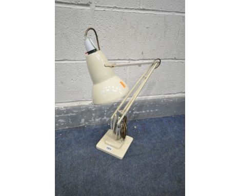 A CREAM HERBERT TERRY ANGLE POISE DESK LAMP,