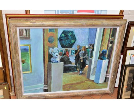 FOUR PAINTINGS AND PRINTS, comprising Andras Kaldor signed limited edition print 'L'apres Midi', approximate size 77cm x 57cm