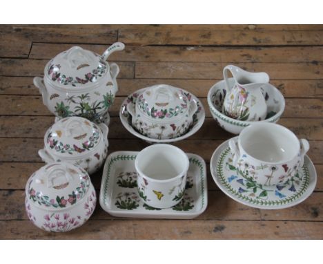 A collection of Portmeirion Botanic Garden pattern dinner wares, including a soup tureen, cover and ladle, three tureens and 