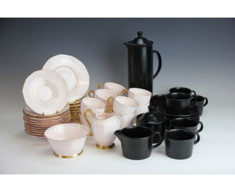 A Plant Tuscan china part tea service and a Wedgwood coffee service
