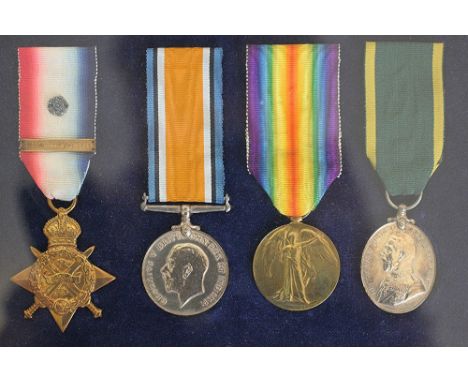 A World War I medal group of four to 20352 T Cpl G. E. Howse Royal Army Medical Corps, comprising 1914 star with 5th Aug - 22