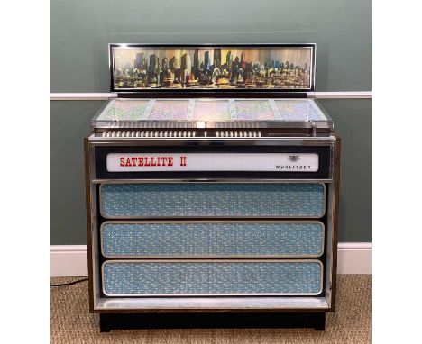WURLITZER 'SATELITE II' REMOTE SELECTION CONSOLE SPEAKER, c. 1971, model 5134, window displaying 200 music selections, 120w x