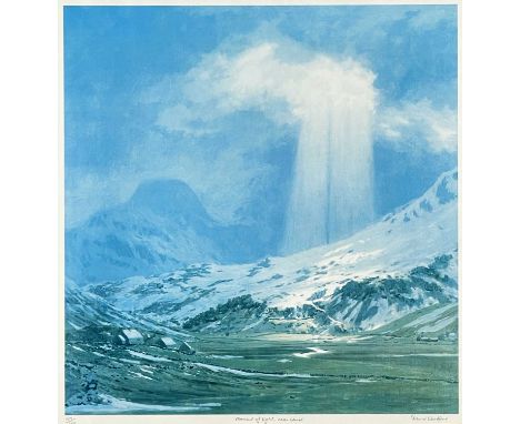 ‡ DAVID WOODFORD (British, b. 1938) limited edition (413/750) screen print - entitled 'Moment of light, near Idwal', signed, 