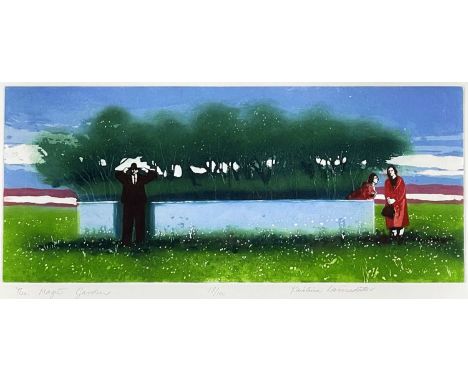 ‡ KARÓLÍNA LÁRUSDÓTTIR (Icelandic, 1944-2019) limited edition (18/100) coloured etching with aquatint - 'The Magic Garden', s