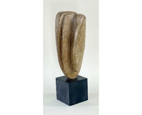 PETER HAYES (British, b. 1946) stylised stoneware head on a black granite plinth, 23cms highComments: no apparent damage or r