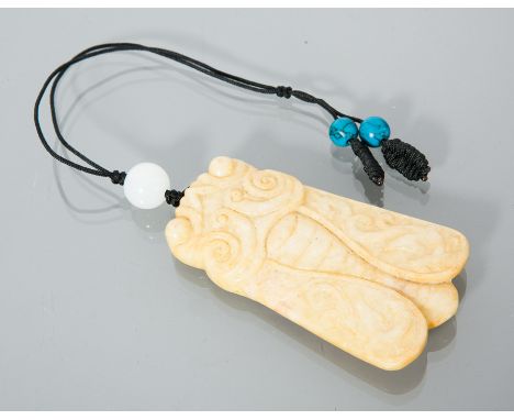 CHINESE JADE CICADA
on fabric chain, the jade 7.5cm long 