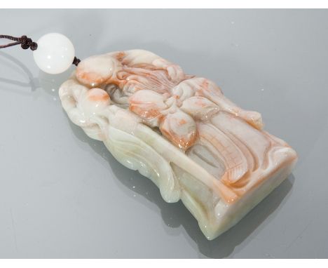 CHINESE JADE AMULET
modelled as Shau Lao, 7.5cm high 