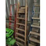 2x Wooden Step Ladder