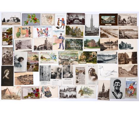 An extensive collection of picture postcards, first half 20th c,  mostly unused  
