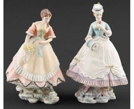 Two Royal Worcester figures of Lisette and Penelope from the Victorian Series modelled by Ruth van Ruyckevelt, c1955, 17cm h,