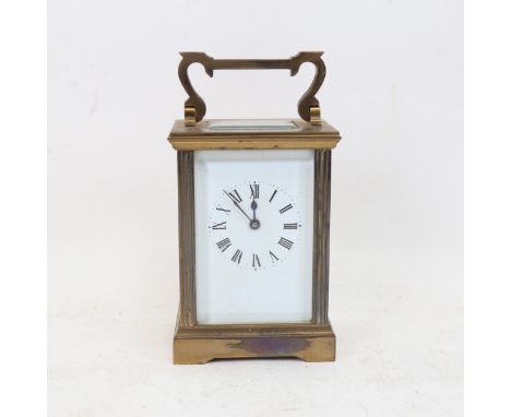 A brass-cased carriage clock, height 14.5cm 