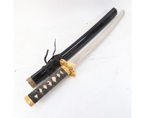 A replica Wakizashi short sword and scabbard, blade length 40cm 