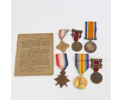 A group of 3 First World War Service medals, to 57216 Sapper C W Bishopp Royal Engineers, comprising Victory medal, 1914-15 S