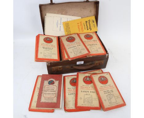 A small case full of Ordnance Survey maps 