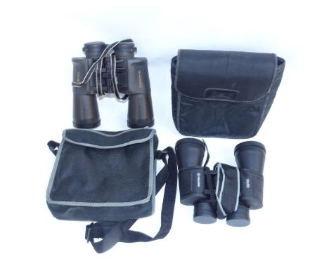 A pair of Minolta standard XL 12x50 wide angle binoculars, and a pair of Mead 10x50 binoculars.