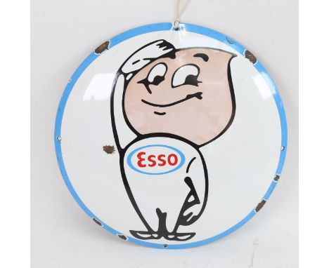 A reproduction pictorial enamel Esso advertising sign, diameter 30cm 