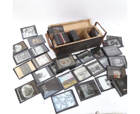 A collection of Victorian glass magic lantern slides 
