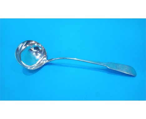 A Georgian silver soup ladle, Newcastle 1817, makers mark John Robertson II and John Walton.  Weight 6.8oz/213grams