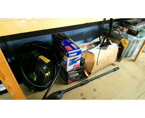 A car washer and tools, various.