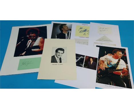 Autographs - Music - A collection of 10 signed photos and signatures including Bob Dylan, Roy Orbison, Debbie Harry, Johnny C