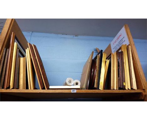 Shelf of pictures.
