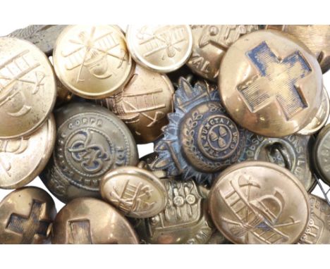 Sundry military and other buttons, Victorian and later, including an Imperial German Navy and Victorian volunteer light infan
