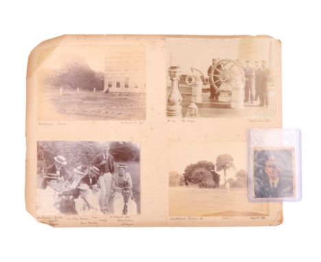 Eight late Victorian photographs of Naval personnel and the well-to-do at Cowes, including images of John Brownlow Keyes, lat