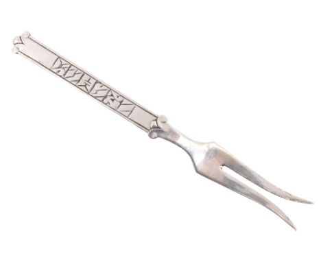 A Continental European 830 standard white metal pickle fork, second quarter 20th Century, 13.5 cm, 22 g