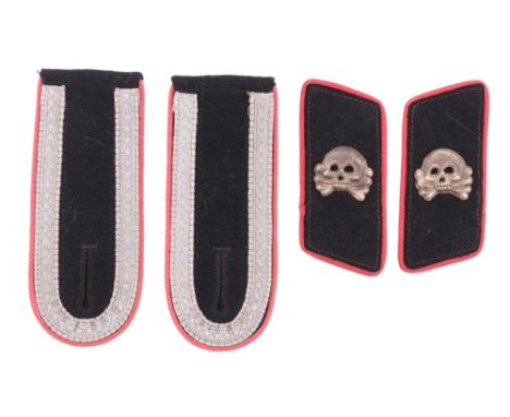 German Third Reich army Panzer man's collar badges and shoulder straps