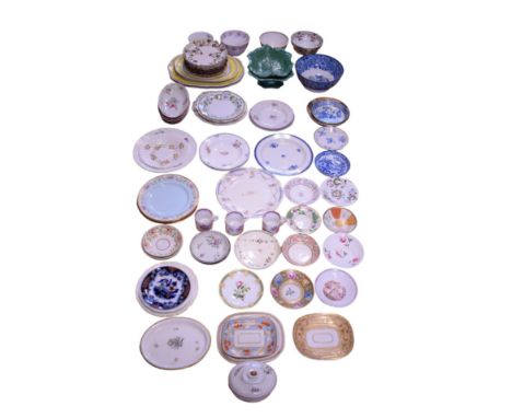 A large quantity of 18th Century and later ceramics, including sugar basins, plates, saucers and small ashets