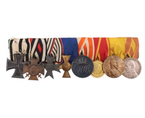 An extensive Imperial German court mounted medal group including a 1914 Iron Cross second class and a Baden War service medal