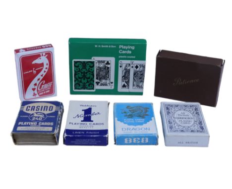 A quantity of vintage and later playing cards including Selected Patience Games by WD &amp; HO Wills